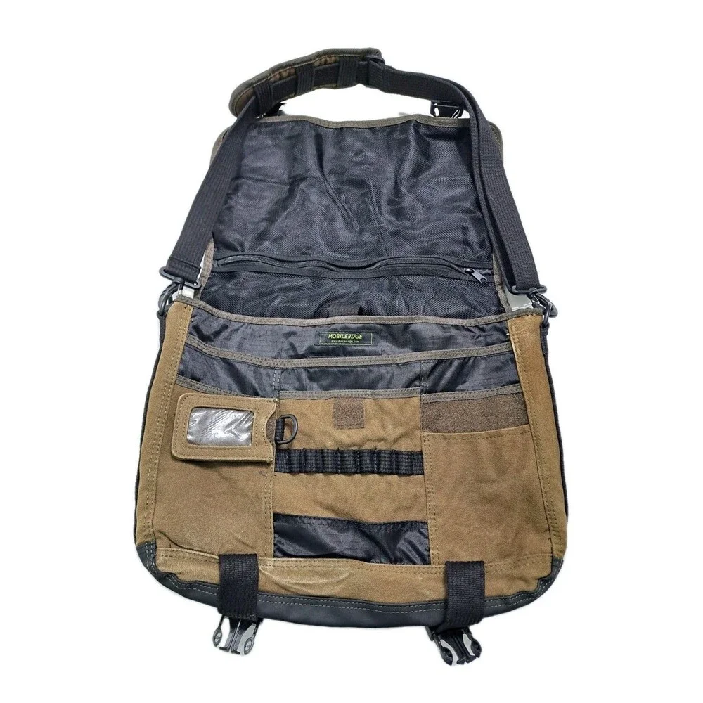 Mobile Edge Canvas Laptop Messenger Briefcase Crossbody Bag Brown School Carry